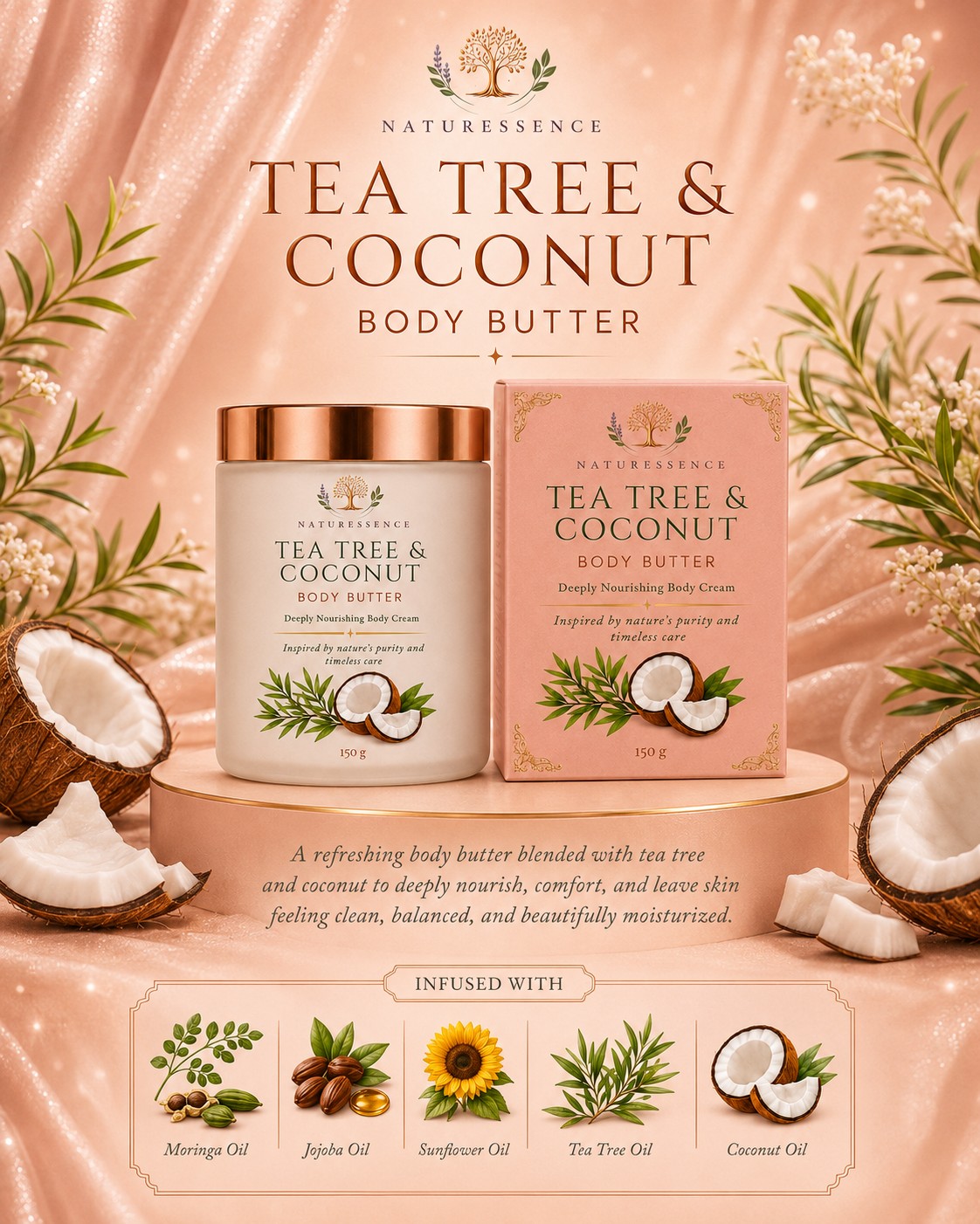 Tea Tree & Coconut Body Butter — Clarifying · Fresh · Everyday Comfort