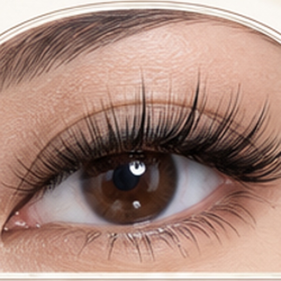 Textured classic wispy eyelash extensions with varied lengths