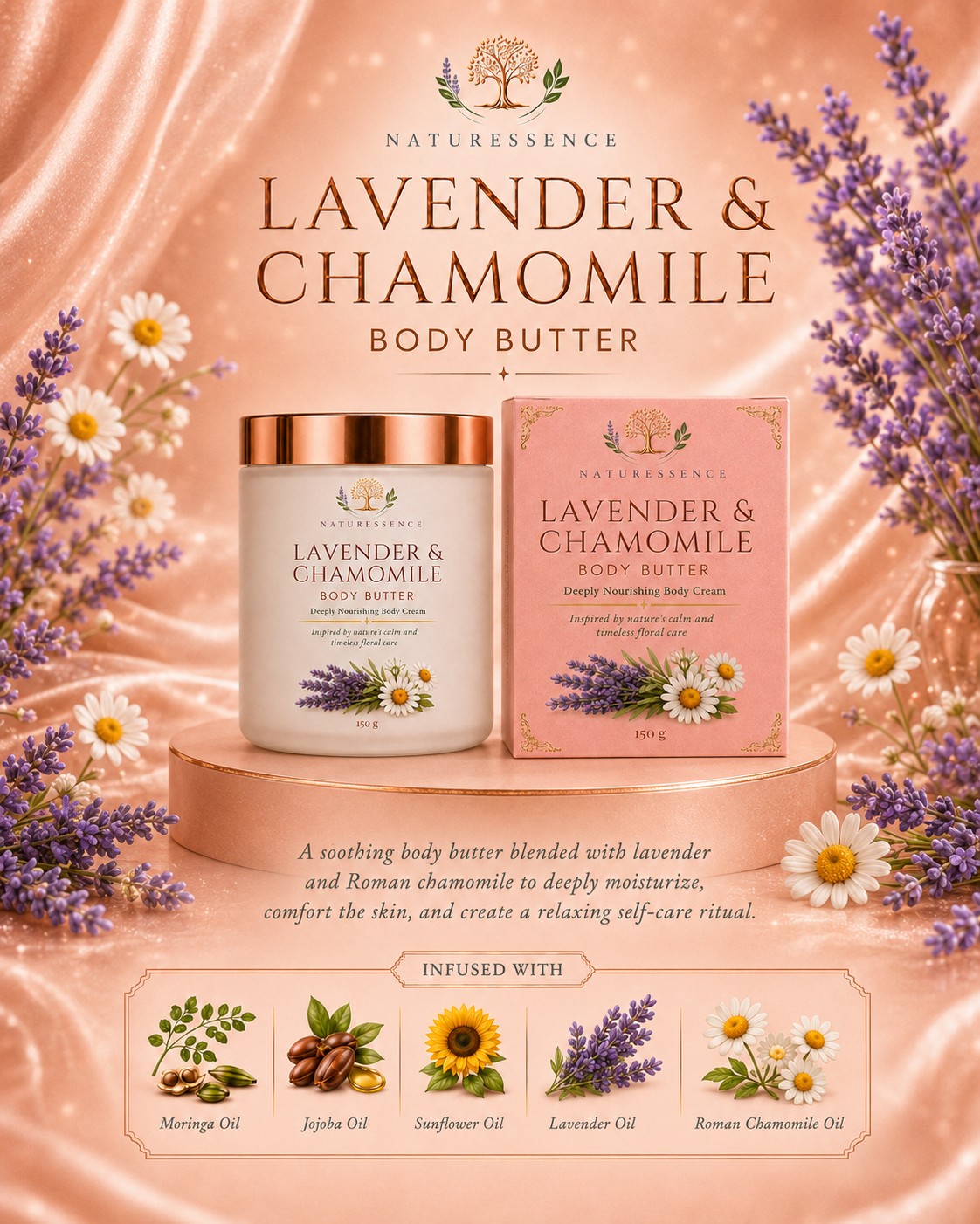 Lavender & Chamomile Body Butter — Calming · Aromatherapy · Wind-Down Care