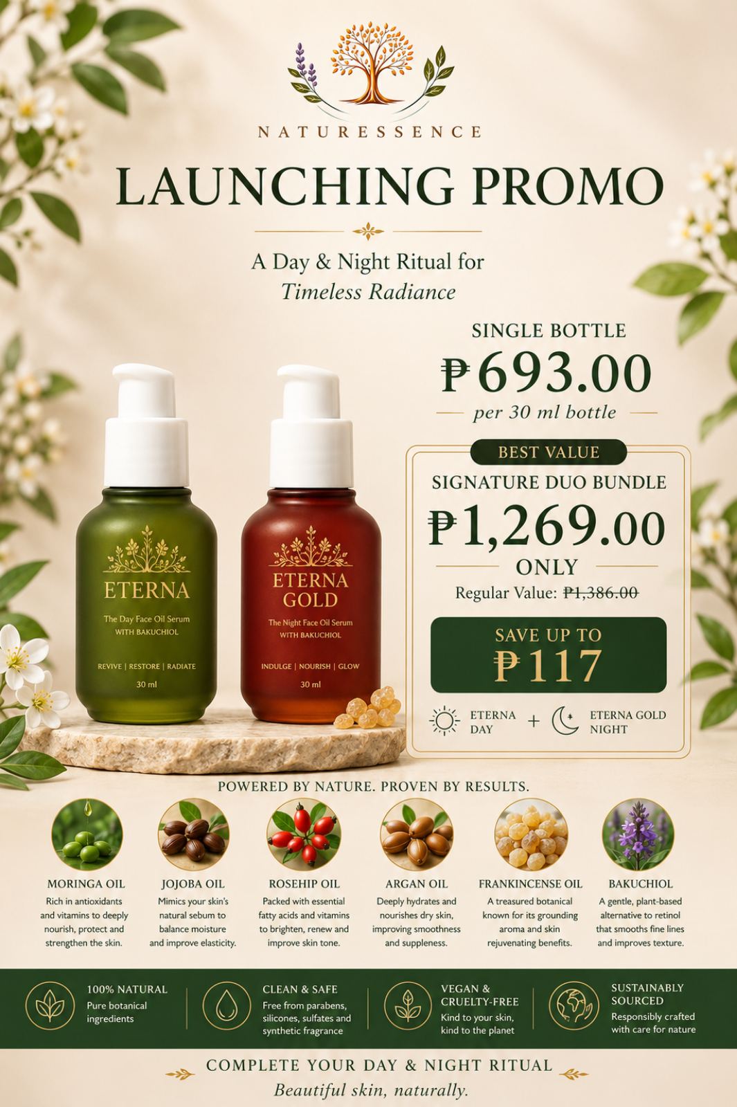 NaturEssence Launching Promo — Eterna & Eterna Gold Signature Duo Bundle