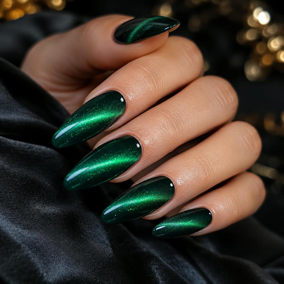 Nail Extension with Cat's Eye Polish at NaturEssence Salon & Aesthetic