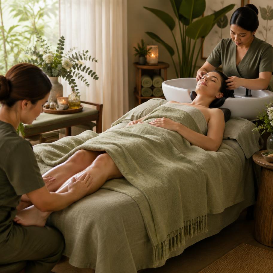 90-minute Head Spa and Leg Massage treatment at NaturEssence